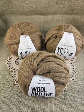 Wool and The Gang Feeling Good Yarn Alpaca Merino Acrylic 3 Skeins Burnt Sugar